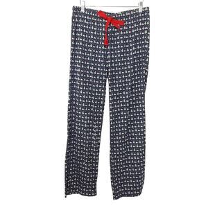 Vineyard Vines Flannel Pajama Pants Christmas Santa Whales Womens XS Blue